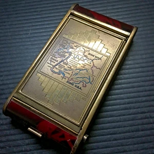 Vintage US / Soviet Zone Berlin Map Brass Women’s Compact Lipstick Manicure Set - Bild 1 von 9