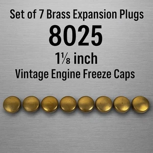 Set of 7 Brass Expansion Plugs 8025 1⅛” Engine Block Freeze Caps Vintage - Picture 1 of 4