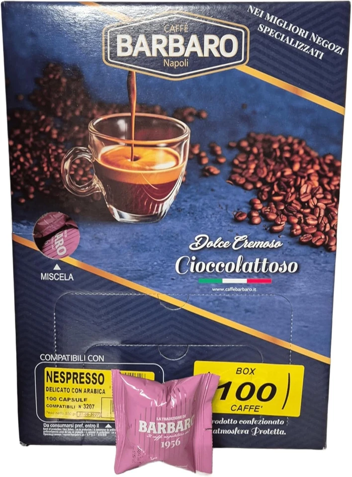 300 Capsule Caffè Barbaro Compatibili Nespresso CREMOSO Delicato Arabica Per Lei