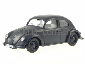 VW Käfer Beetle Brezel matt black diecast model car Vitesse 1/43 - Picture 1 of 4
