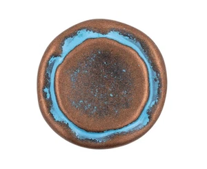 Rustic Circles Metal Shank Buttons 12 Pieces 23mm Copper Blue Color - Picture 1 of 7