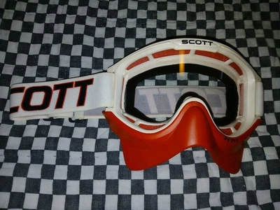 Gafas/protector de máscara vintage SCOTT 89 blancas/rojas, motocross, Ama Oakley, 100  Foto 1 de 4