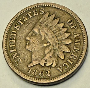 1862 Indian Head Cent - schöner zirkuliert - Bild 1 von 2