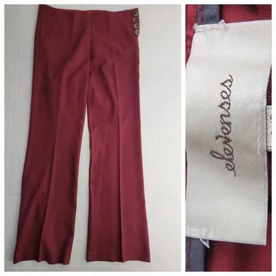 Pantalones Elevenses Anthropologie The Brighton Talla 12 Pierna Ancha Oficina Sirena Granate  Foto 1 de 4