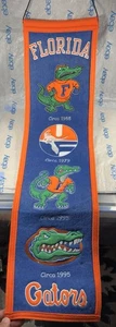 Banner de lana raya ganadora de colección University of Florida Gators logotipo historia 31" - Imagen 1 de 10
