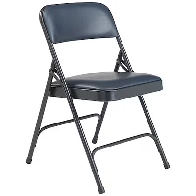 National Public Seating 1204 Folding Chair,  Vinyl,  Blue, Pk4 - Image 1 of 4
