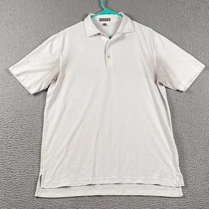 Peter Millar Summer Comfort Golf Polo Shirt Men's Medium Solid White - Picture 1 of 8