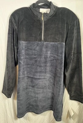 Elisabeth Liz & Co VTG Velour 1/4 Zip Multicolored Sweatshirt Size 2 - Image 1 of 4