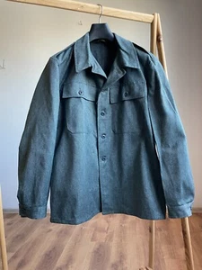 Swiss Army Vintage 70's Salt Pepper Denim Work Jacket Size EUR 54 - Picture 1 of 10