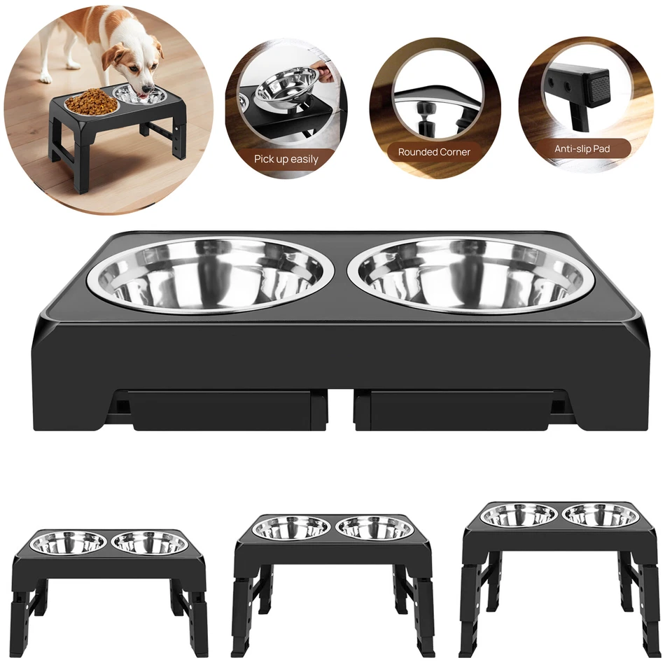 Futterbar Hunde Napfstation Hundenapf Fressnapf erhöht Napfset Napferhöhung Napf - Bild 1 von 4