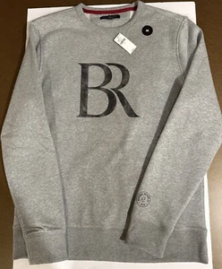 Banana Republic Monogram BR Logo Sweatshirt: Medium Gray Crew Neck Pullover - Picture 1 of 3