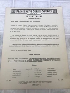 Vintage Triplet Waltz Op 64 No 8 I. Streabbog Piano Sheet Music Piano Solo - Picture 1 of 3