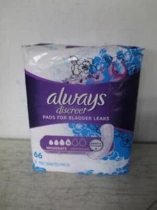 Always Discreet Incontinence Pads Moderate Absorbency, Regular Length 66 ct - Picture 1 of 3