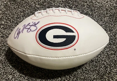 Champ Bailey Autographed GEORGIA BULLDOGS SIGNED WHITE Logo Football- JSA COA - Image 1 of 4