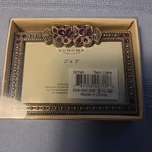 "Juego de 3 mini marcos de fotos SOMOMA ARTÍCULOS PARA EL HOGAR 2""x 3"" con FLORES MORADAS" - Imagen 1 de 3