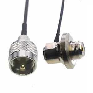 Cable RF PL259 macho a SO239 hembra tuerca mamparo radio RA VHF/UHF RG316 6~10 FT - Imagen 1 de 5