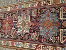 EXTREMELY FINE & EARLY ANTIQUE SHIRVAN AKSTAFA CAUCASIAN LONG RUG ESTATE FIND !