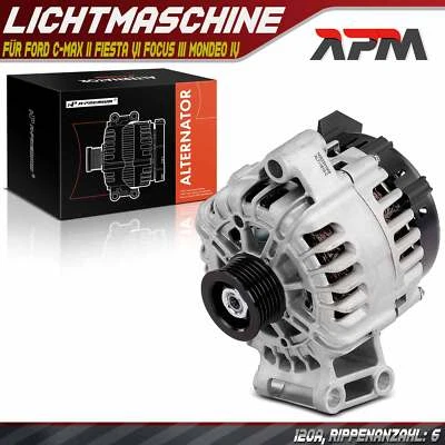 Alternatore Generatore 120A 12V Per Ford C-Max II Fiesta VI Focus III Mondeo IV - Immagine 1 di 4