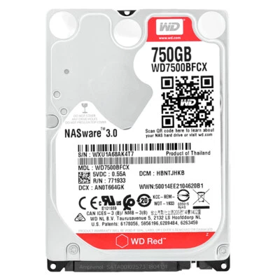 Hard Drive WD 750GB WD7500BFCX 16MB Cache 5400 RPM SATA III 2.5'' Inch Red - Image 1 of 4