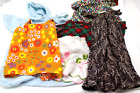Vtg Handmade Lot of 6 Misc Doll Clothes Dresses Skirts Assorted Colors 8"- 12"