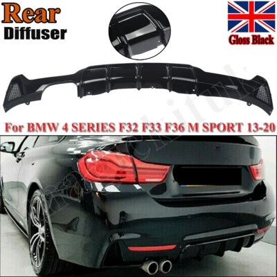 MAGICKIT GLOSS BLACK PERFORMANCE REAR DIFFUSER FOR BMW 4 SERIES F32 F33 F36 M SPORT 14-20