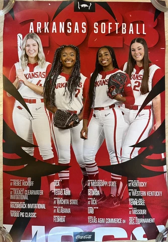 Arkansas Razorbacks SEC Women’s Softball 2023 Schedule Poster 12x18 Cover