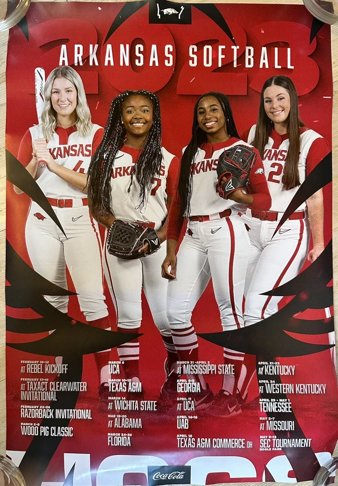 Arkansas Razorbacks SEC Women’s Softball 2023 Schedule Poster 12x18 - Image 1 of 1