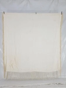 Antique 19thC Chinese Hand Embroidered Silk Floral Piano Shawl 153x153cm - Picture 1 of 22