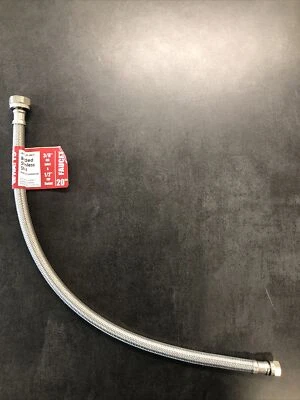 Nueva línea de suministro de grifo trenzado de acero inoxidable de 1/2" de 20 vatios compresión de 3/8" nuevo en paquete Foto 1 de 4