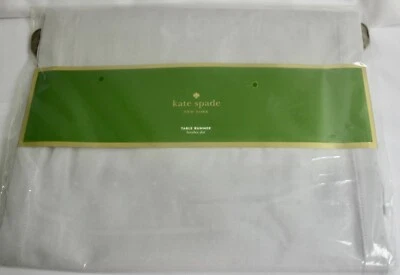 Corredor de mesa Kate Spade New York novo na embalagem ponto Larabee platina 15 X 90 polegadas cinza prata - Imagem 1 de 4