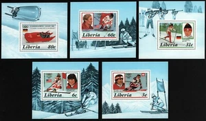 Liberia 1987 - Mi-Nr. 1355-1359 A ** - Estampillada sin montar o nunca montada - Bloque - Olympia Calgary - Imagen 1 de 1