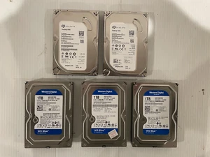 Lot of 5 Working 1TB 3.5" SATA Internal Hard Disk Drives (Seagate / WD) - Picture 1 of 11