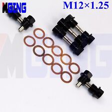 M12X1.25 Engine Magnetic  Oil Pan Drain Plug Bolt Kit + Crush Washer Black 10PCS