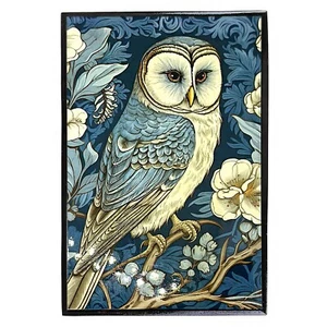William Morris Owl Jewelry Box Trinket Box Keepsake Art 4x6" - Picture 1 of 6