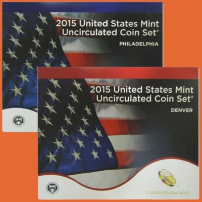 2015 U.S. Mint Set ~ 28 Coins P & D ~ Uncirculated Government Packaging OGP - Image 1 of 3