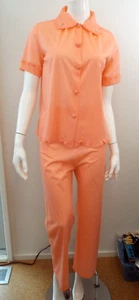 Conjunto de 32 pijamas de nailon vintage Henson Kickernick coral rosa melocotón - Imagen 1 de 24