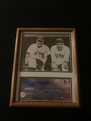 2004 BABE RUTH LOE GEHRIG YANKEE STADIUM ENVELOPE STAMP DISPLAY 12.5 X 15" - Image 1 of 3