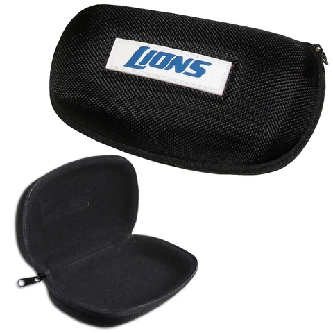 NFL DETROIT LIONS SUNGLASSES CASE HARD SHELL BLACK GLASS CASE NEW Cover