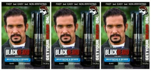 Blackbeard for Men Sofortiger Pinsel auf Bart- und Schnurrbartfarbe - Schwarz x3 - Bild 1 von 10