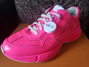 GUCCI RHYTON Neon Pink Leather Men 12.5 UK/12.5 US $1,200 - Picture 1 of 19