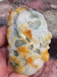 Antiker natürlicher handgeschnitzter Jade Jadeit Hahn Anhänger Statue Klasse A #P928 - Bild 1 von 9