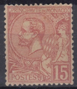 MONACO : ALBERT Ier 15c N° 15 NEUF * GOMME TRACE DE CHARNIERE - COTE 250 € - Picture 1 of 2
