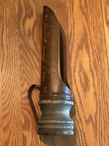 Vintage Hand Held Chamber Taper Candle Holder Wood Base w/Handle Sconce 10.5” - Picture 1 of 4