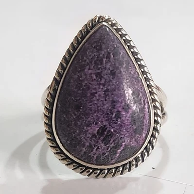 Anel de joias feito à mão de prata esterlina 925 pedra preciosa natural purpurita 3 a 12 - Imagem 1 de 4