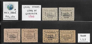 WC1_18806*. VENEZUELA. STATE OF GUAYANA. Lot of 1903 stamps. Sc.1,3,5. MH/Used - Picture 1 of 1