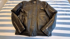 GStar RAW Originals Men's Black Leather Jacket - Picture 1 of 5