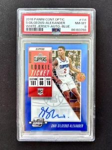2018 Optic Contenders SHAI GILGEOUS-ALEXANDER Rookie Ticket Blue Auto /49 PSA 8! - Picture 1 of 2