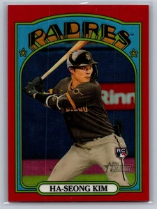 2021 Topps Heritage High Number Ha-Seong Kim Chrome Red Parallel /372 RC Padres - Picture 1 of 2
