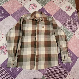 Ducks Unlimited Plaid Flannel Long Sleeve Button Up Outdoor Shirt Size L - Picture 1 of 3