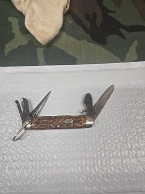 Winchester Four Blade folding Knife Model 4950 Bone Handle  - Image 1 of 4